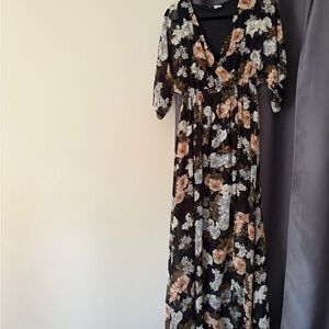 Baltic Born Black Floral Maxi Dress